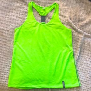 Under Armour mesh neon green tank